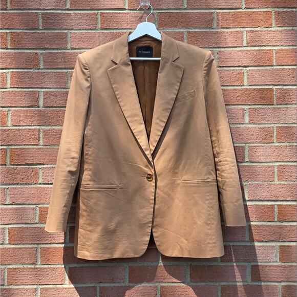 THE ANDAMANE Guia oversized single breasted blazer Caramel Size 6 38 - Picture 2 of 13